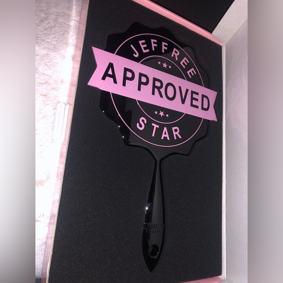 JEFFREE STAR APPROVED black and pink hand held mirror NEW IN BOX - Picture 11 of 12